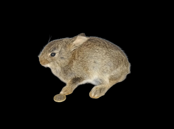 Taxidermy Young Rabbit. Log no 140.